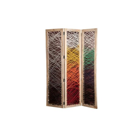 Palacedesigns 61 x 1.5 x 72 in. Multicolor Fabric & Wood Crisscross Screen PA3091785
